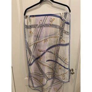 Renoma Blue and Gold Scarf 60 Inches Designed Is Belts Silk